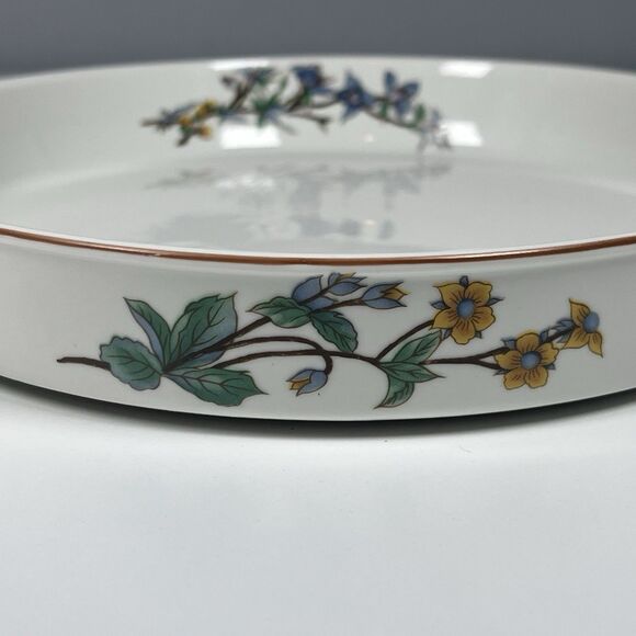 10" Round Pie Quiche Baking Dish Floral Casserole Citation By Woodhill - Picture 2 of 9